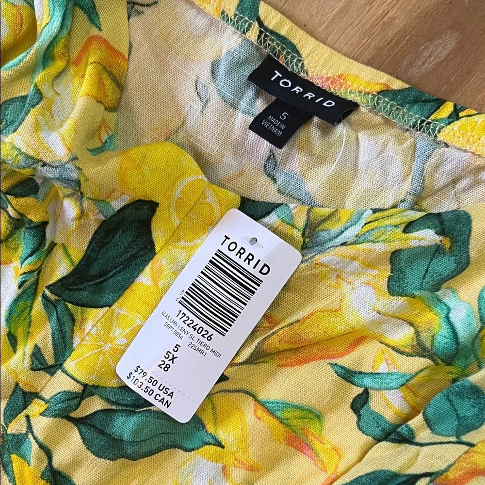 Torrid Yellow Floral Midi Sundress W/ Pockets!!! Sz 5x - Picture 3 of 6